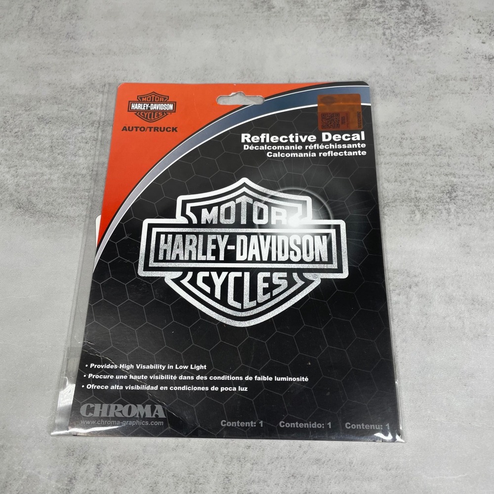 Harley-Davidson Decal Reflective Silver Black Logo NEW